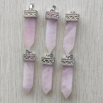 En-gros de 6 buc/lot 2020 noua moda naturale piatra de cuart roz săgeată în formă de pandantive pentru colier bijuterii de marcare transport gratuit
