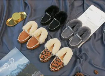 En-gros de Crăciun pentru Copii Pantofi pentru copii Cârlig&BUCLA de fund moale copil pantofi cu blana de leopard Prefect pentru utilizarea de zi cu zi