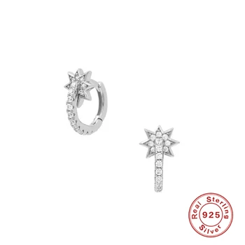 ROXI Cristale Strălucitoare Stele Mici Hoop Cercei pentru Femei Fete Argint 925 Bijuterii Cercei Neobișnuite Cartilajului Pendientes