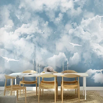Foto personalizat Murale 3D Tapet Cer Albastru Nori Albi Pescăruș Copii, Cameră de Băieți, Cameră de Dormitor de Fundal Creativ Pictura pe Perete