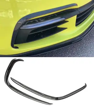 2 buc Real Fibra de Carbon Auto prelungire Bara Fata Repartitoare Vânt Lateral cuțit Șorțuri Pentru Porsche Panamera 971 2017 2018 2019 2020