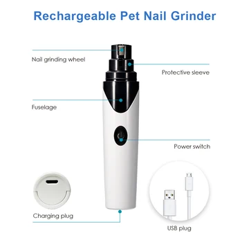 Nedureros USB de Încărcare de Unghii Câine Polizoare Reîncărcabilă de Companie Unghiera Electrice Liniștite Câine Labe de Pisica de Unghii Îngrijire Trimmer Instrumente