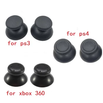 100buc/lot Analog se Acoperă Degetul mare 3D Bastoane Joystick Thumbstick Ciuperci Capac de Acoperire Pentru Microsoft Xbox 360 /ps 4 Controller negru