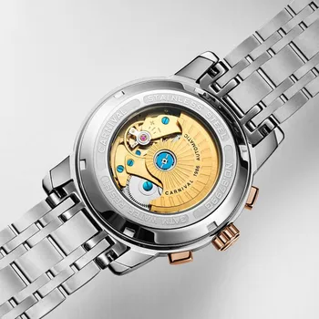Carnaval ceas barbati Elveția brand de lux faza de luna Tritiu luminos militare mecanice bărbați ceasuri plin de oțel ceasuri relojs