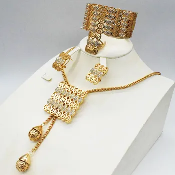 Dubai colier de aur cercei colectie de moda Nigeria nunta Africane perla colecție de bijuterii italiene femei bijuterii set