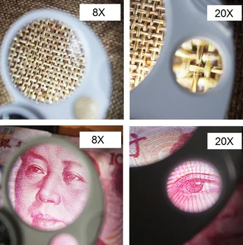 Dublu Obiectiv LED-uri Lupa Pliere Breloc Portabile de Iluminat Magnifie Dimensiune de Buzunar pentru Lectură Evaluarea Bijuterii