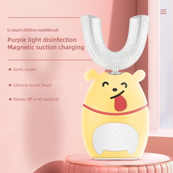 Inteligent U Periuta De Dinti Electrica Copii 360 De Grade Cu Ultrasunete Automată Teethbrush Model De Desen Animat Pentru Copii Sonic Silicon Perie De Dinti