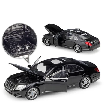WELLY 1:24 turnat sub presiune Clasic Simulator de Aliaj Model Auto Benz S-Class Metal Mașini de Jucărie Jucării Pentru Copii Baiat Cadou de Colectie Decor