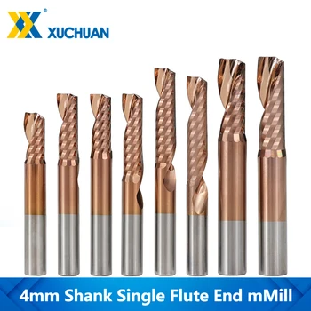 Spiral Milling Cutter Singur Flaut End Mill TiCN Strat de 4mm Coadă CNC Router Pentru Aluminiu Instrument de Tăiere de Carbură de Frezat