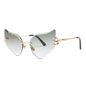 46437 Femei ochelari de Soare Ochi de Pisica Bărbați fără ramă Moda Aliaj Laba Nuante UV400 Ochelari de Epocă Oculos