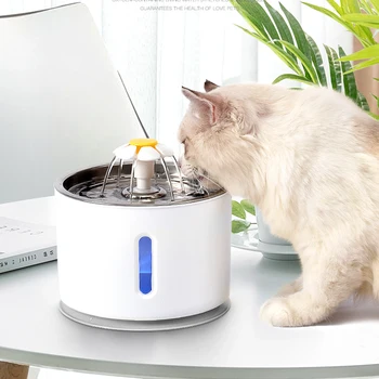 Câine de companie Pisica Castron Automată Fântână de Apă Electric Alimentator Dozator Recipient Cu LED-uri Afișaj Nivel de Apă Pentru Câini Pisici Bea