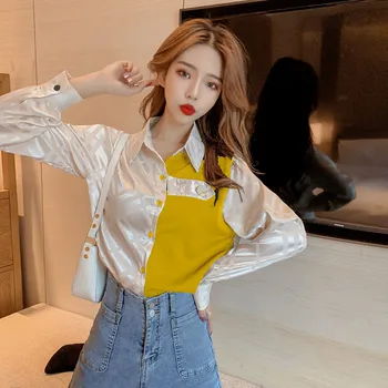 Vintage-coreean 2021 Primăvară Elegant cu Maneca Lunga Femei Topuri si Bluza Șifon Cămașă Office Lady Bluza Topuri Blusas 8553 50
