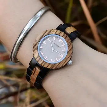 BOBO PASĂRE Mens Ceasuri de Top de Brand de Lux din Lemn de Abanos Ceas Cuarț Ceas de mână pentru Iubitorii de Cadou de Aniversare relojes mujer