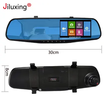 Jiluxing ecran tactil Auto DVR camera 1080P două camere Oglinda Retrovizoare Dash camera Video Recorder Auto cu camera viziune de Noapte