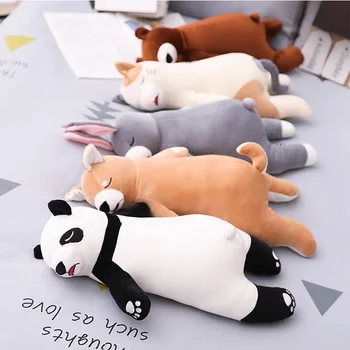45cm Super Moale Pisica/urs Panda de Pluș Perna Umplute de Animale Desene animate Drăguț Pisică Jucărie Dormitor pui de Somn, Perna Copii, Cadouri Adulti