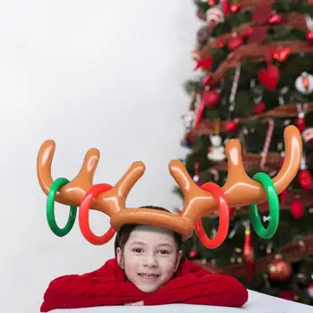 De Crăciun, De Anul Nou Cadouri De Calitate Gonflabile Reni Cu Coarne Caciula Ring Toss Jocuri, Jucării Partidul Decor Petrecere De Vacanță Joc Jucarii