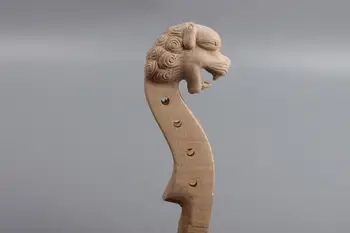 1buc Mână-Sculptate de Arțar 4/4 Vioara Gât de Vioară Piese Sculptate Headstock 02# cap de dragon