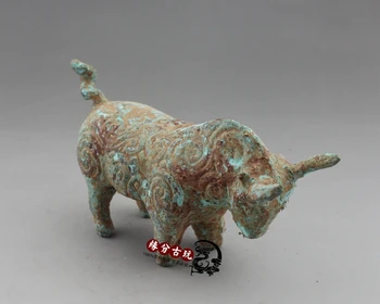 Chineză veche statuie de Bronz bovine cupru statuie