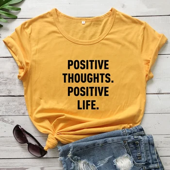 Gânduri pozitive de Viață Pozitive tricou Casual Unisex Maneca Scurta Citat Inspirational Vara Tricou Femei Creștine Topuri Tricouri
