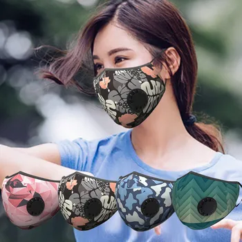 4PC PM2.5 Gura Masca Anti-praf Masca Cu Supape Filtre cu Carbon activ Măști Anti-Poluare Windproof Lavabile Refolosibile Măști