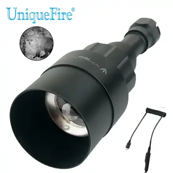 UniqueFire 1605 T75 IR 940NM Lanterna LED-uri de Lumină în Infraroșu Viziune de Noapte, Lanterna Reincarcabila Cu USB Dual de Control de la Distanță Comutator