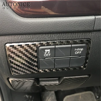 Real Fibra de Carbon ESP LDW LDA i-a opri Comutatorul ASR Acoperire Cadru Trim Fit pentru Mazda3 Mazda6 Mazda2 CX-5 CX-3, MX-5 CX5 CX3 MX5