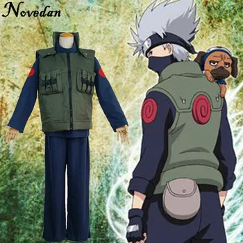 Naruto Cosplay Costum Japonez Anime Ninja Haina Shinobi Kakashi Hatake Cosplay Desene Animate Vesta Verde Pentru A Arăta Omul De Lux Adult