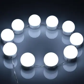Oglindă de machiaj 10 Bec LED Estompat Cosmetice Lumina Usb Vanitatea Lampă de Perete Cu Adeziv Pentru Masa de toaleta