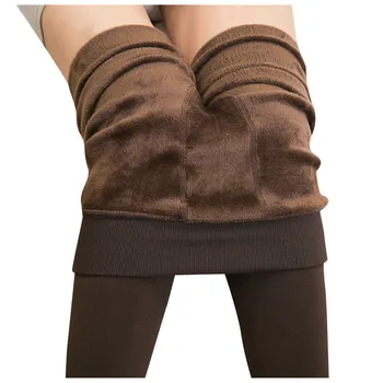 Femei De Moda De Iarnă Caldă Jambiere Skinny Stretch Fleece Pantaloni Plus Dimensiune Confortabil Catifea Cu Talie Înaltă Gros Pantaloni Slim Hot
