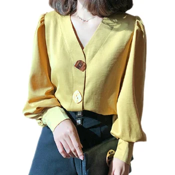 Femeile De Primăvară Șifon Cămașă De Moda Coreeană Maneca Lunga Alb Tricouri Femei Streetwear Birou Bluza Elegant Lady Inimă De Imprimare Topuri