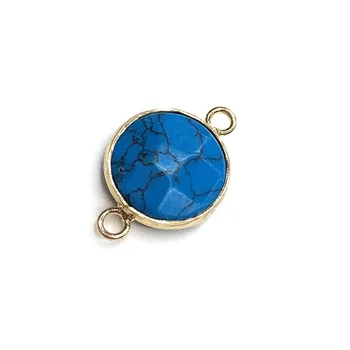 5Pcs Piatra Naturala Lapis Lazuli Pandantive Conector Trendy Fațete Farmecele Pentru a Face Bijuterii DIY Colier Brățară Accesorii