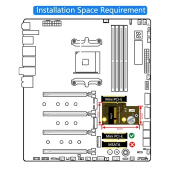 M. 2 Cheia E la Jumătate de Dimensiune Mini PCI-E Adaptor Convertor pentru WiFi6 AX200 9260