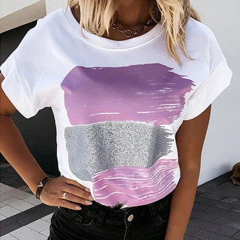 2020 Femei de Moda de Imprimare Tee Cămașă de Vară Mâneci Scurte Vrac Topuri Tricouri Noi Casual de Bază O de Gât Doamnelor Tricou Streetwear XXL