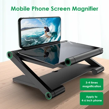 8 Inch Hd 3D Telefon Mobil Lupă de Ecran de Afișare Extinsă Pentru Smartphone Ecran de Telefon Stand Suport Pliabil de Birou Suport