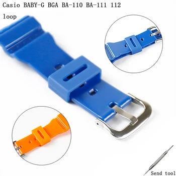 Accesorii ceas rășină buclă potrivit pentru Casio BABY-G BGA BA110 111 120 rezistent la apa curea silicon catarama buclă
