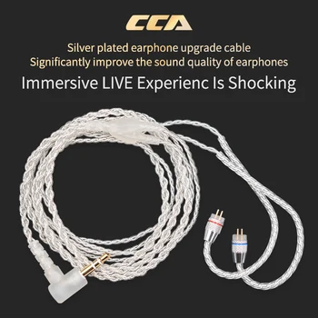 CCA Oficial Argint Cu Cablu de 3.5 mm 2Pin 0,75 mm Conector Cupru fără Oxigen Pentru C12 ZSN Pro ZS10Pro/ZSX/AS16 ASX EDX ZST X