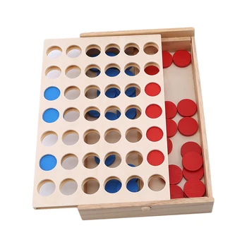 Noul Line Up 4 Clasic de Familie Bord Patru într-Un Rând de Lemn Bingo Joc Distractiv Jucărie Jucărie de Învățământ pentru Copii, Copii Băieți Fete Cadouri