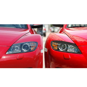 Fibra de Carbon Pentru Mazda RX8 Coupe 2004-2008 Faruri Trim Spranceana Faruri Capacul Ornamental Decor pentru Masina