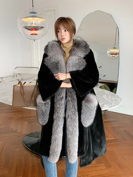 2020 iarna Noi blană de vulpe guler importate de catifea haină de nurcă femeile întreaga haină de blană de nurcă