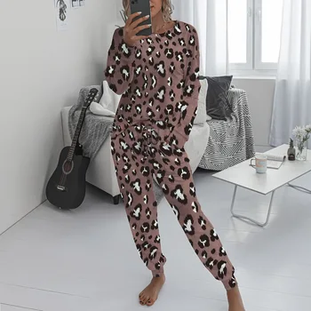 2020 Femei Pijamale Tie Dye Sleepwear Lounge Purta haine de casă Iarna Femei Pijama Set pentru Dormit cu Maneci Lungi pentru Femei Haine de Acasă