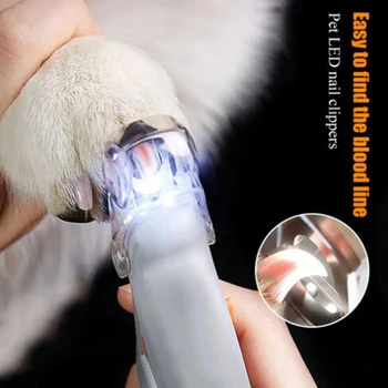 Animale de companie unghiera Instrument Profesionale cu led Lumina de Tuns de Unghii pentru foarfeca de unghii câine pisică pentru Animale Anti-taie linia de sânge