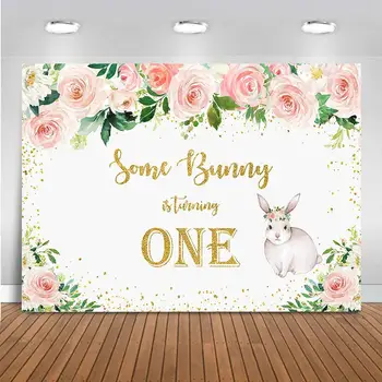 7x5ft Bunny Tema Ziua Fondul Unele bunny este Un Partid de Decor Fata de Prima Petrecere de Ziua Banner
