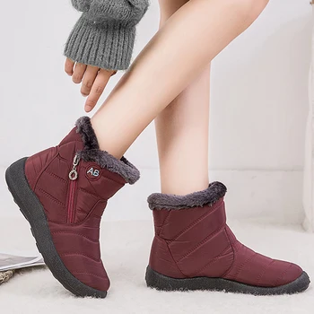 Cizme De Iarna Pentru Femei Glezna Adidași Impermeabil Snow Boot Tesatura De Bumbac Pantofi De Pluș Femeie Caldă Buty Damskie