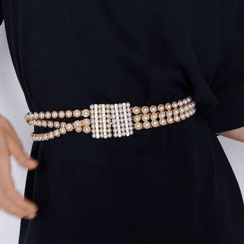 Cel mai bun doamnă Elegant Simulate Perla Curele Femei Accesorii de Moda de Talie Lanț Nou Gol Fetele Noastre Lanț de Burtă Cadouri en-Gros