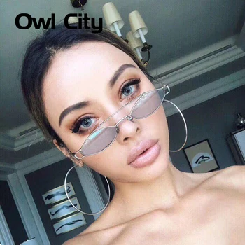 Owl City Oval Ochelari De Soare Femei Vintage De Designer De Brand Femei Nuante Cadru Metalic De Sex Feminin De Ochelari De Soare Unisex Bomboane Ochelari De Soare
