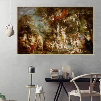 Citon Peter Paul Rubens《Sărbătoarea lui Venus》Panza Pictura in Ulei opera de Arta Imagine Poster de Perete Decor Acasă Decoratiuni Interioare