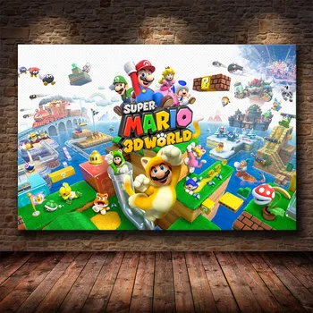 HD Tipărite Super Mario Art Postere si Printuri Panza Pictura Set de Poze de Perete pentru Camera de zi, Camera Copii Decorative de Imagine