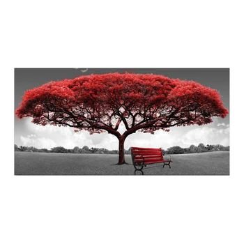 Dimensiune Mare Copac Roșu Poster Pictura Modernă Imprimate Panza, Postere, Printuri Decorative Poze Decor De Perete Pentru Camera De Zi, Fara Rama