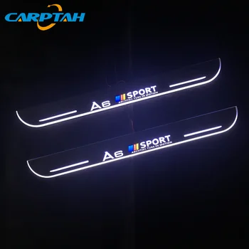 Pentru Audi A6 C6 C7 C8 Avant Allroad 2005~2020 Dinamic LED-uri Auto de Uzură Farfurie Garnitura Pedala Pragului de Ușă Cale de Mișcare de bun venit Lumina