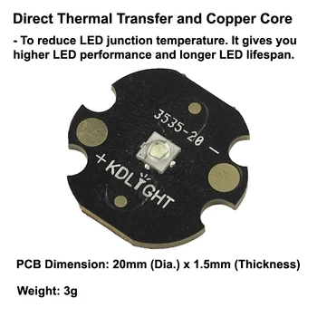 Luminus SST-10-130 G-Gradul 530nm Verde LED Emitator cu KDLITKER DTP Cupru MCPCB - 1 buc